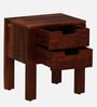 Enkel Sheesham Wood Bedside Table in Scratch Resistant Honey Oak Finish With Drawers