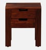 Enkel Sheesham Wood Bedside Table in Scratch Resistant Honey Oak Finish With Drawers
