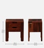 Enkel Sheesham Wood Bedside Table in Scratch Resistant Honey Oak Finish With Drawers