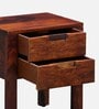 Enkel Sheesham Wood Bedside Table in Scratch Resistant Honey Oak Finish With Drawers