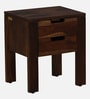 Enkel Sheesham Wood Bedside Table in Scratch Resistant Provincial Teak Finish With Drawers