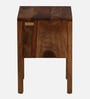 Enkel Sheesham Wood Bedside Table in Scratch Resistant Rustic Teak Finish With Drawers