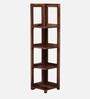 Enkel Sheesham Wood Book Shelf In Scratch Resistant Rustic Teak Finish