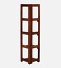 Enkel Sheesham Wood Corner Bookshelf in Scratch Resistant Honey Oak Finish