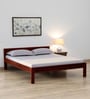 Enkel Sheesham Wood Queen Size Bed In Scratch Resistant Honey Oak Finish