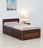 Enkel Sheesham Wood Single Bed in Scratch Resistant Provincial Teak Finish With Box Storage