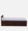 Enkel Sheesham Wood Single Bed in Scratch Resistant Provincial Teak Finish With Box Storage