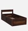 Enkel Sheesham Wood Single Bed in Scratch Resistant Provincial Teak Finish With Box Storage