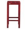 Enkel Solid Wood Bar Stool in Spicy Red Finish