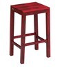 Enkel Solid Wood Bar Stool in Spicy Red Finish