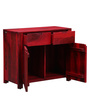 Enkel Solid Wood Cabinet in Spicy Red Finish