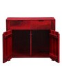 Enkel Solid Wood Cabinet in Spicy Red Finish