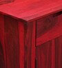 Enkel Solid Wood Cabinet in Spicy Red Finish