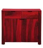 Enkel Solid Wood Cabinet in Spicy Red Finish