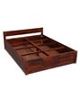 Enkel Sheesham Wood Queen Size Bed in Scratch Resistant Honey Oak  With Box Storage