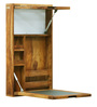 Enkel Sheesham Wood Wall Mounted Writing Table in Rustic Teak Finish