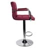 Enn Leatherette Bar Stool In Maroon Colour With Swivel