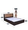Enri King Size Bed with Storage in Wenge & Teak Finish