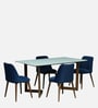 Enrico Mango wood  4 Seater Dining  Set With  White Porcelain Top