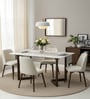 Enrico Mango wood  4 Seater Dining  Set With  White Porcelain Top