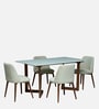 Enrico Mango wood  4 Seater Dining  Set With  White Porcelain Top
