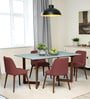 Enrico Mango wood  4 Seater Dining  Set With  White Porcelain Top