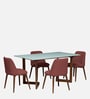 Enrico Mango wood  4 Seater Dining  Set With  White Porcelain Top