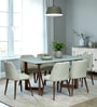 Enrico Mango wood  6 Seater Dining  Set With  White Porcelain Top