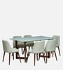 Enrico Mango wood  6 Seater Dining  Set With  White Porcelain Top