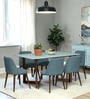 Enrico Mango wood  6 Seater Dining  Set With  White Porcelain Top