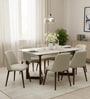 Enrico Mango wood  6 Seater Dining  Set With  White Porcelain Top