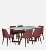 Enrico Mango wood  6 Seater Dining Set With  White Porcelain Top