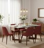 Enrico Mango wood  6 Seater Dining Set With  White Porcelain Top