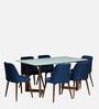 Enrico Mango wood  6 Seater Dining Table set With  White Porcelain Top