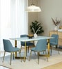 Enrico Metal  4 Seater Dining  Set With  White Porcelain Top
