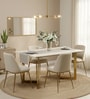Enrico Metal  4 Seater Dining  Set With  White Porcelain Top