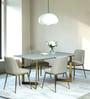 Enrico Metal  4 Seater Dining  Set With  White Porcelain Top