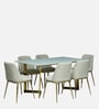 Enrico Metal  6 Seater Dining  Set With  White Porcelain Top