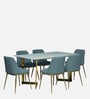 Enrico Metal  6 Seater Dining  Set With  White Porcelain Top