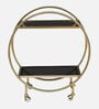 Enrico Metal Serving Trolley in Gold Finish