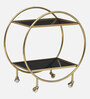 Enrico Metal Serving Trolley in Gold Finish