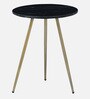 Enrico Metal End Table with Black Marble Top