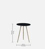 Enrico Metal End Table with Black Marble Top