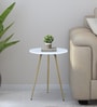 Enrico Metal End Table with White Porcelain Top