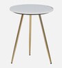 Enrico Metal End Table with White Porcelain Top