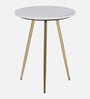 Enrico Metal End Table with White Porcelain Top