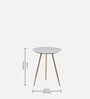 Enrico Metal End Table with White Porcelain Top