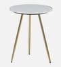 Enrico Metal End Table with White Porcelain Top
