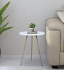 Enrico Metal End Table with White Porcelain Top