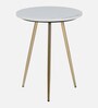 Enrico Metal End Table with White Porcelain Top